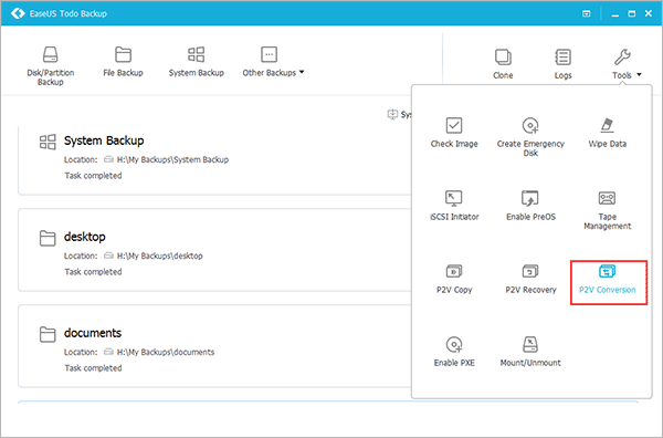 Click Browse to select disk and partition backup image file.