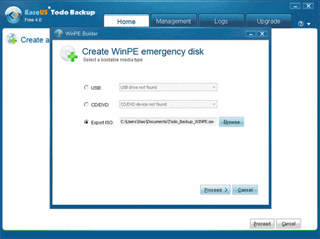 Create WinPE emergency disk