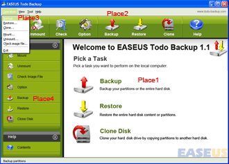 Choose backup wizard