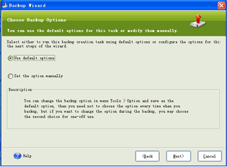 Use Default options