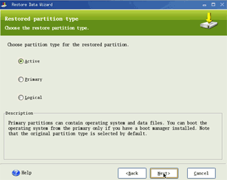 Select a partition type