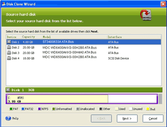 Choose the hard drive you want to copy