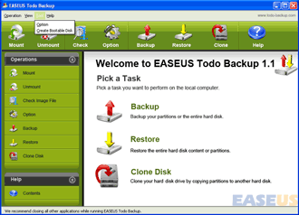 Run Tool menu