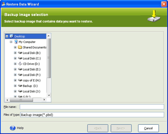 Restore Data Wizard