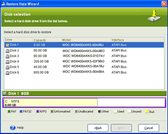 Select destination disk