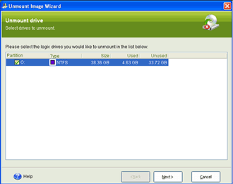 EASEUS Todo Backup - Unmount