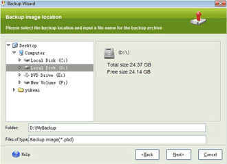 Choose target partition