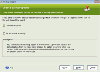 Choose default option