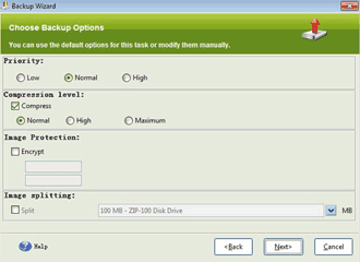 Set backup option manually