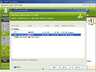 Restore System Reserved partition