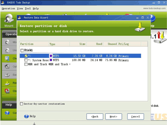 Restore Windows 7 system partition