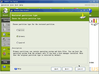 Choose partition type