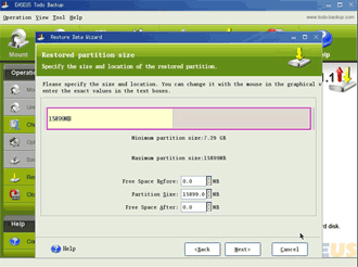 Adjust target partition size
