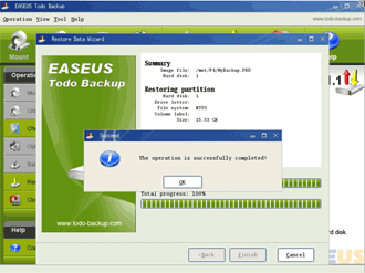 Windows 7 restore completed